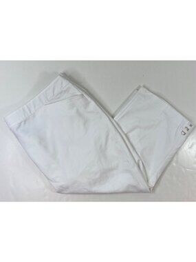 Ruby Rd. Womens White Cropped Elastic Hem Pants with Side Slit Detail Size 24W